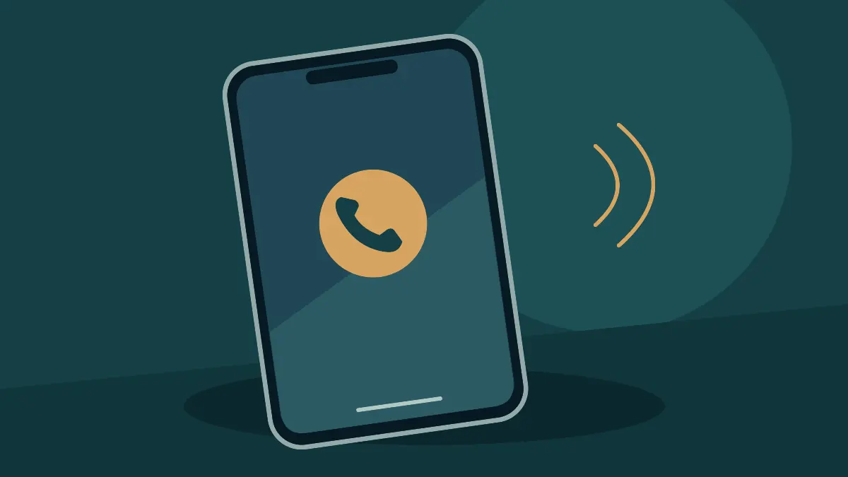 Mobile phone with a call symbol