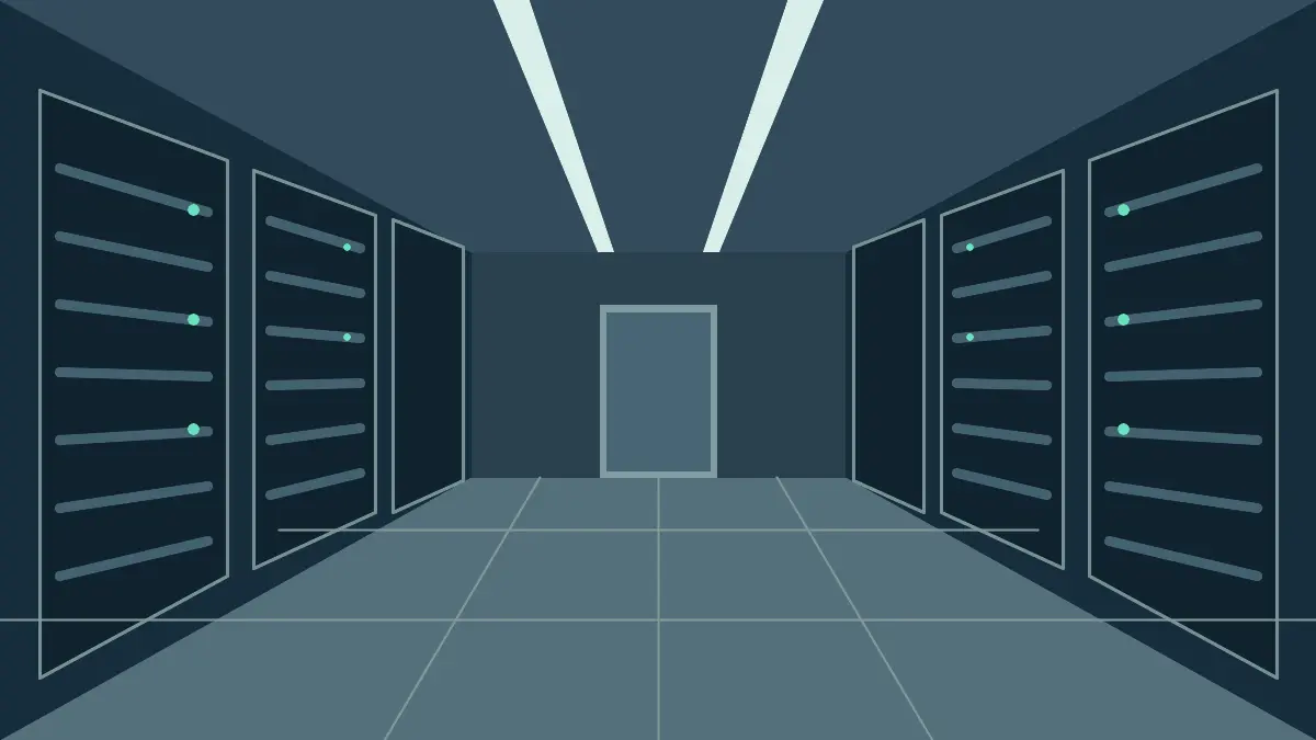 Aisle between server racks