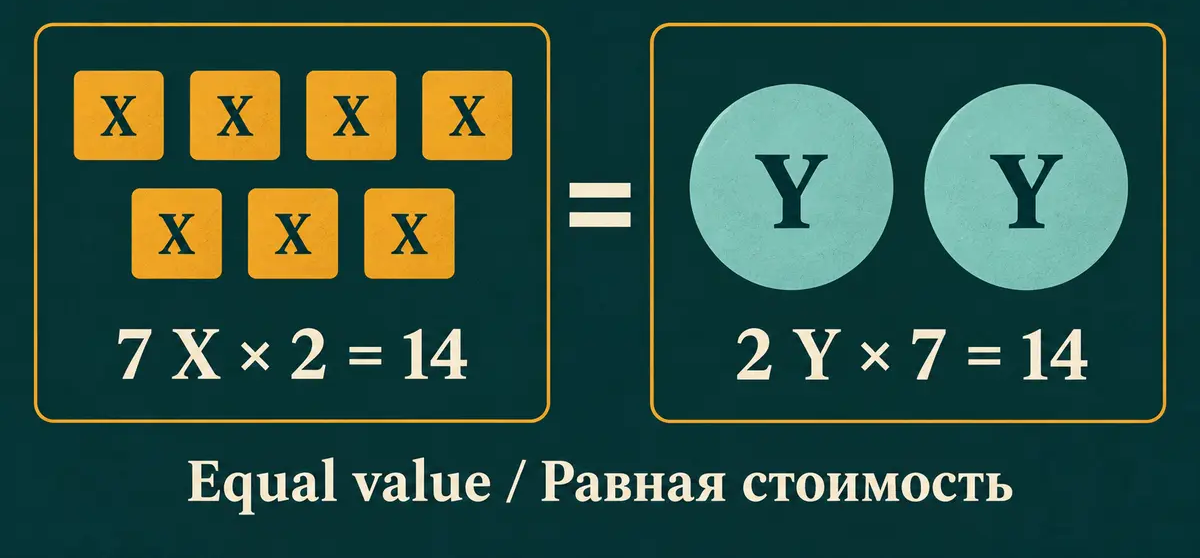 Equal values in whole-unit exchange