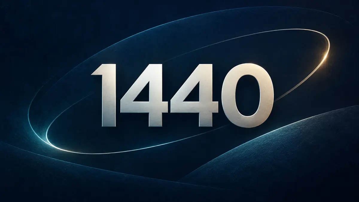 1440 lettering with orbital curves