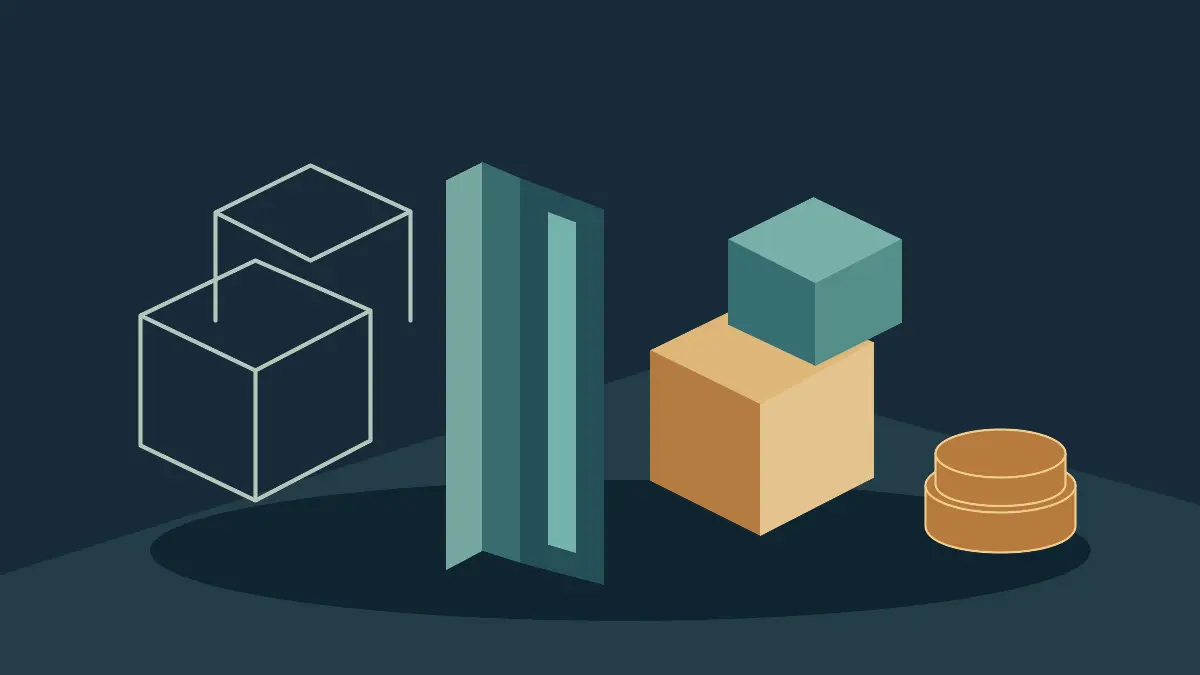 From potential to available value Outlined and solid forms beside stacked discs