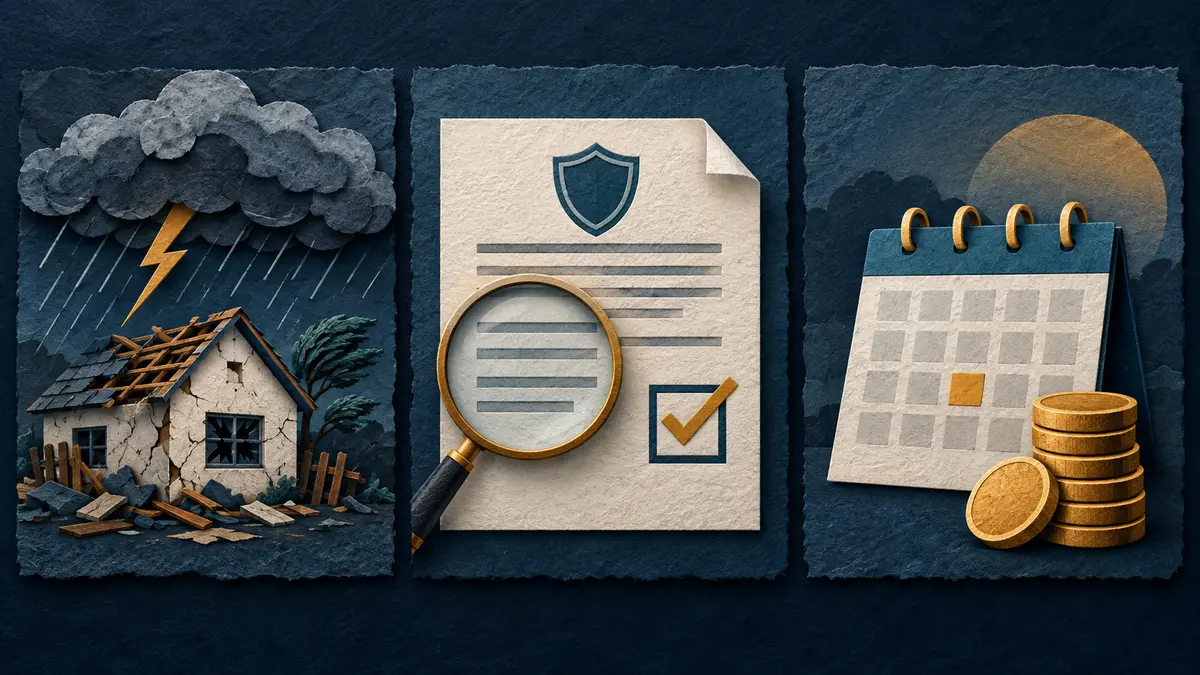 Storm damage, contract review and payment timing