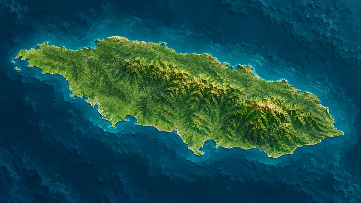 Jamaica Relief map of Jamaica