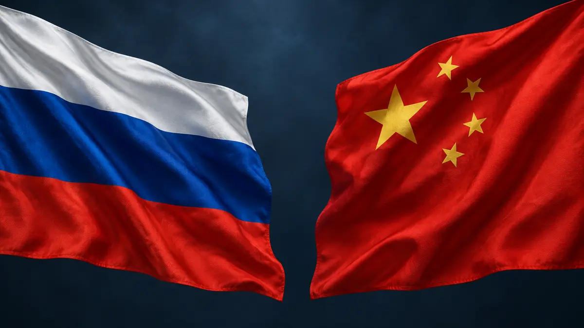 Russian and Chinese flags
