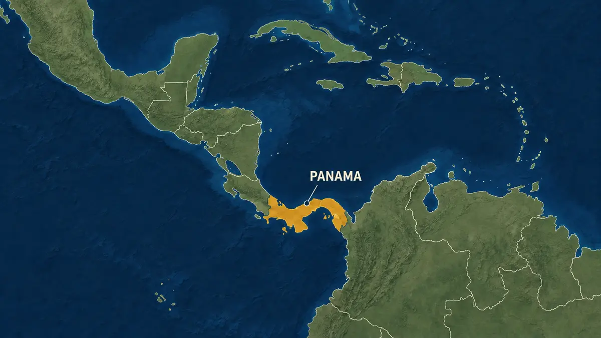 Panama highlighted on a map of Central America
